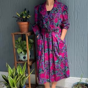 Vintage Colorful Print Dress